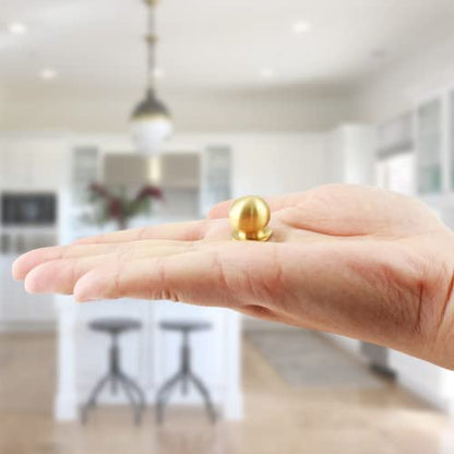 Jiozermi 4 Pack Mini Round Solid Brass Knobs, 5/8 Inch, Gold - color: Gold, size: 5/8 Inch(16mm)