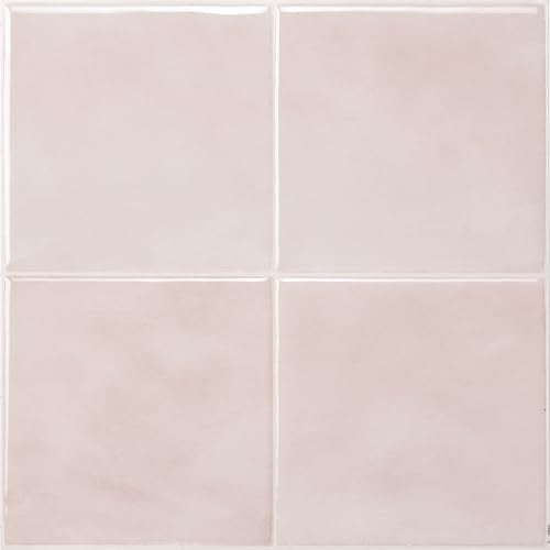Smart Tiles Peel and Stick backsplash, Zellige Pink, 9"x9" - color: Pink