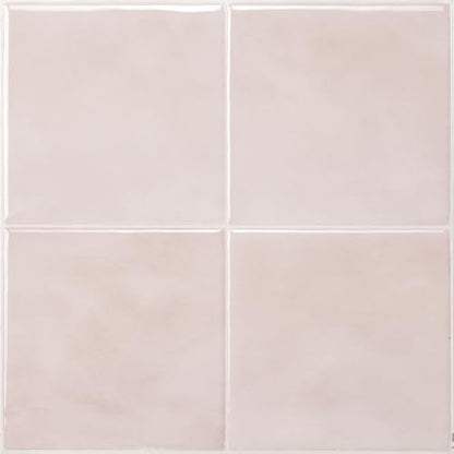 Smart Tiles Peel and Stick backsplash, Zellige Pink, 9"x9" - color: Pink