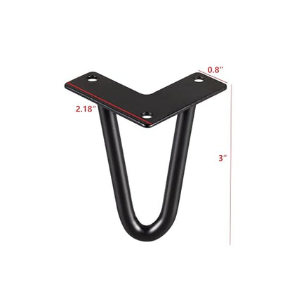 3 Inch Hairpin Legs,Small Metal Table Legs,Black Set of 4. - size: 3 INCH