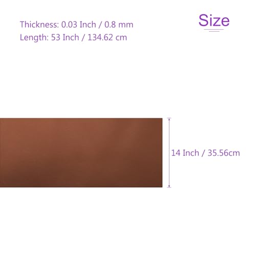 DMiotech 1 Pack 14 Inch x 53 Inch Faux Leather Sheet Furniture Cover Napa Skin Brown PU Leather Roll for Handmade DIY Craft Projects - color: Brown