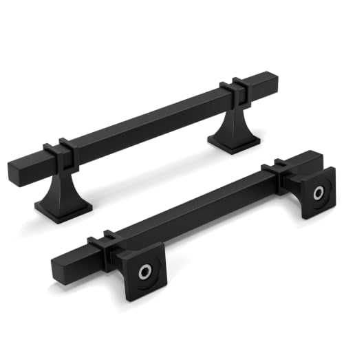 homdiy Black and Gold Cabinet Pulls 4 Inch Black and Brass Cabinet Pulls - color: Black & Matte Gold, size: 4 Inch(102mm) Hole Centers
