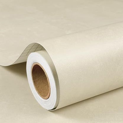 ReWallpaper Limewash Wallpaper Peel and Stick Beige Textured Wallpaper - color: Warm Beige Concrete, size: 15.8in x 10ft