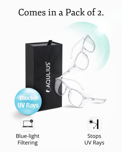 Aqulius Safety Glasses for Women & Men - 2 Pack - Scratch-Resistant Protective Eyewear, Shooting Glasses, Safety Goggles - color: Clear/Clear