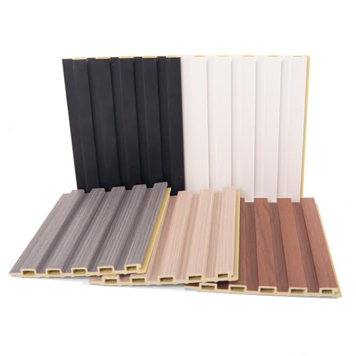 Art3d WPC 3D Wood Textured Slat Wall Panel, 5-Piece Sample Pack, 6 x 6 Inch - color: Samples, size: 6 x 6 x 0.3 inches