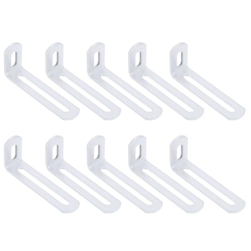 uxcell 10 Pcs Adjustable Right Angle Brackets 3.1"x1.2"x0.7" White - color: White, size: 3.1"x1.2"x0.7"