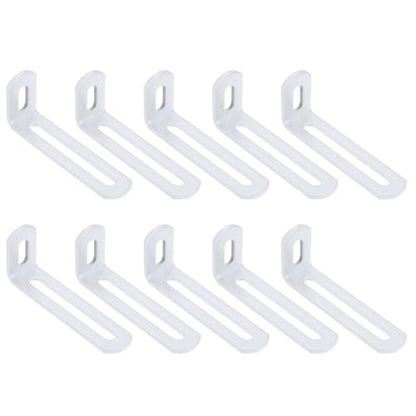 uxcell 10 Pcs Adjustable Right Angle Brackets 3.1"x1.2"x0.7" White - color: White, size: 3.1"x1.2"x0.7"
