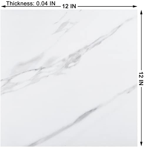 WESTICK Marble Peel and Stick Floor Tile Bathroom Waterproof Vinyl Tiles - color: 1. White, size: 20 Tiles