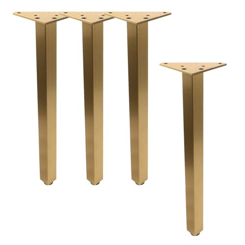Geesatis 14" Adjustable Table Legs,Brushed Antique Gold Furniture Legs,4Pcs - color: Brushed Antique Gold, size: 14In