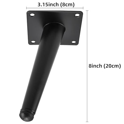 RealPlus 8 Inch Furniture Legs, Heavy Duty Metal Replacement Legs for Chairs Sofas Cabinets Cupboard Couch and DIY Projects, Mid-Century Style - size: 8 Inch