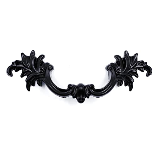 Jetland French Provincial Drawer Pulls - 6-Pack, Flat Black, 2-1/2" Hole Centers, Vintage Shabby Chic Pulls for Dresser Nightstand Cabinet, PW1618064 - color: Flat Black, size: 2-1/2 inch Hole Centers
