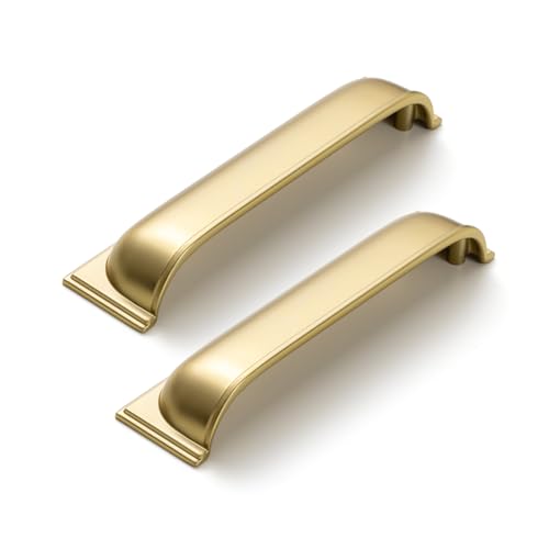 Goo-Ki 6 Pack Champagne Bronze Cup Pulls for Cabinet Kitchen Zinc Alloy Hardware,5 Inch Hole Center Channing Bin Cup Drawer Pull Handles - color: Champagne Bronze, size: 5 Inch Hole Center