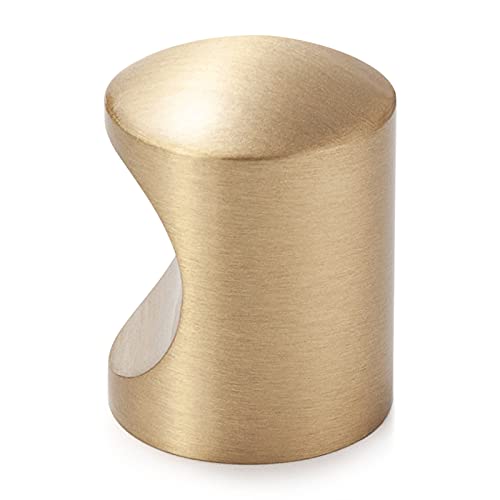 IVAILEX 10 Pack Gold Cabinet Knobs, Pure Solid Brass Knobs, Hexagon Drawer Pulls, Brushed Dresser Handles for Kitchen Bathroom Bedroom (20mm/0.8 inch) - color: Grooved Column