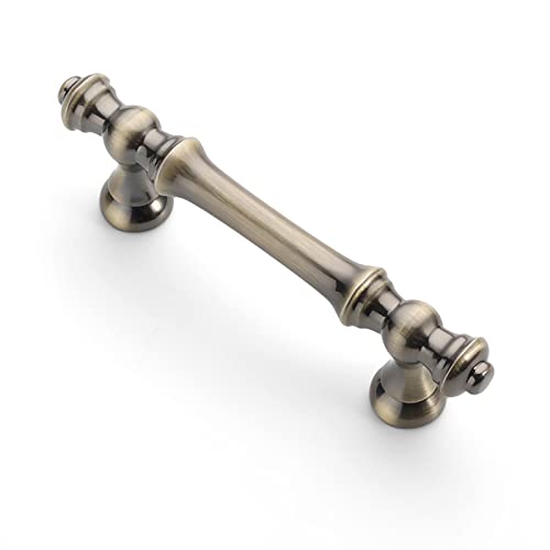 Asidrama 6 Pack 3 Inch(76mm) Brushed Antique Brass Kitchen Cabinet Handles, Cabinet Pulls Kitchen Cabinet Hardware for Cupboard Drawer Pulls - color: Brushed Antique Brass, size: 3" Hole Center, style: 6 Pack