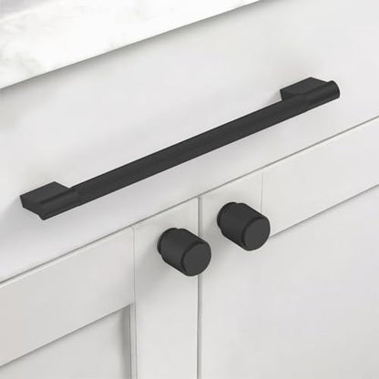 Asidrama 10 Pack 10 inch Matte Black Knurled Cabinet Handles - color: Matte Black, size: 10" Hole Center(254mm)