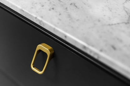 Goo-Ki Brushed Gold Cabinet pulls with 0.6''(16mm) Hole Center,Modern Zinc Alloy Finger Pulls for Drawer,Wardrobe,Cupboard,6 Pack - color: Brushed Gold, size: 0.6'' HOLE CENTERS