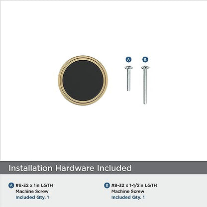 Amerock 1-3/8" Round Mergence Matte Black/Champagne Bronze Cabinet Knob - color: Matte Black/Champagne Bronze