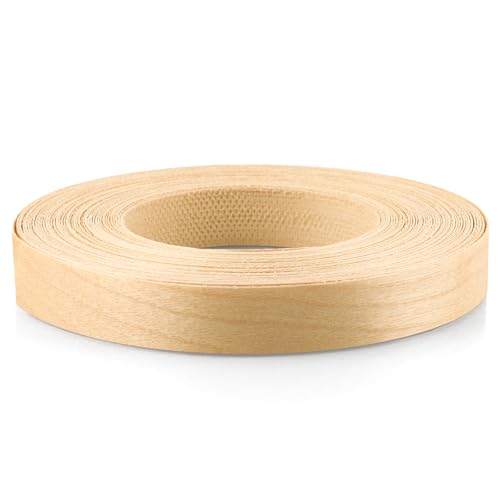 Skelang Birch Wood Veneer Edgebanding Preglued 3/4" x50', Flexible Wood Tape with Hot Melt Adhesive for Shelving, Cabinet, Furniture - size: 3/4" x 50'