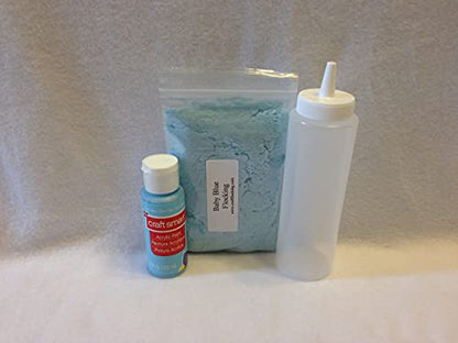 Fowl Flocker Flocking Kit 1oz Flock Baby Blue with Acrylic Paint Adhesive and Applicator - color: Baby Blue
