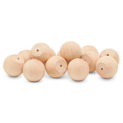 Wood Knobs, 1-3/4 Inch Round Natural Wood Drawer Pulls, Pack of 12 Unfinished Wooden Drawer Knobs, Ball Shaped Wood Cabinet Knobs, Nursery Dresser Knobs, Wood Door Knobs and Crafts - size: 1-3/4 inch