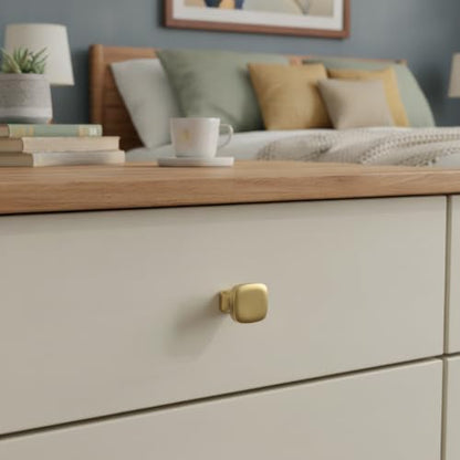 Alzassbg Champagne Bronze Square Cabinet Knobs 10 Pack, AL0003BRG - color: Champagne Bronze, size: Single Hole Knobs