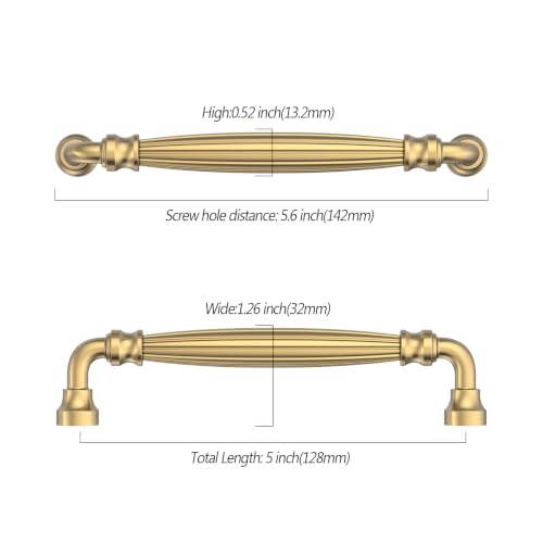 10 Pack 5 Inch Champagne Bronze Cabinet Pulls, Kitchen Hardware - color: Champagne Bronze, size: 5" Hole Center