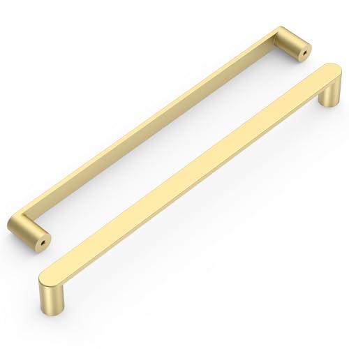 Amerdeco 10 Pack ZH0005MGP Brushed Gold Cabinet Pulls 10" - color: Brushed Gold, size: 10" hole center
