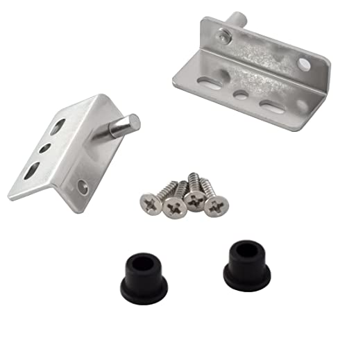 2 Sets Pivot Hinges Silver Heavy Duty Concealed Shaft Door Hinges - color: Silver