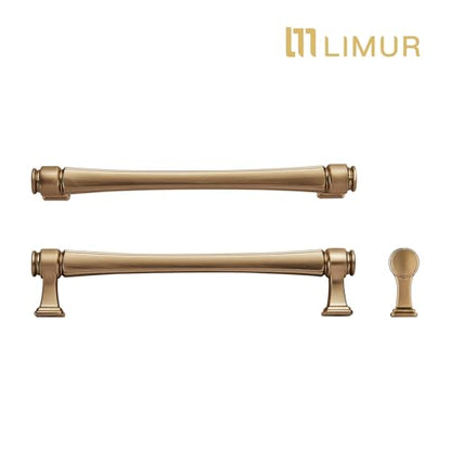 LIMUR 10 Pack 5 Inch (128mm) Hole Center Brushed Bronze Cabinet Pulls – Solid Zinc Alloy Kitchen Cabinet Handles, Drawer Pulls for Bathroom Vanity, Dresser & Wardrobe, M4 Screws Included - color: Brushed Bronze, size: 5"/128 MM Hole Center