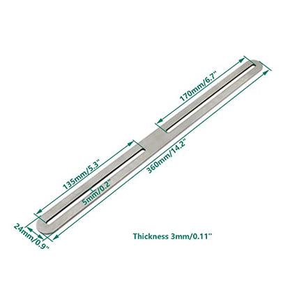 4 PCS Flat Straight Brace Brackets Mending Plates Repair Fixing Bracket with Slot, ULIFESTAR Heavy Duty Thicken SUS Corner Brace for Wood,Metal Bracket for Furniture Shelf Bed Table-13.19x0.94x0.12'' - size: Silver 13.19 x 0.94 x 0.12 inches
