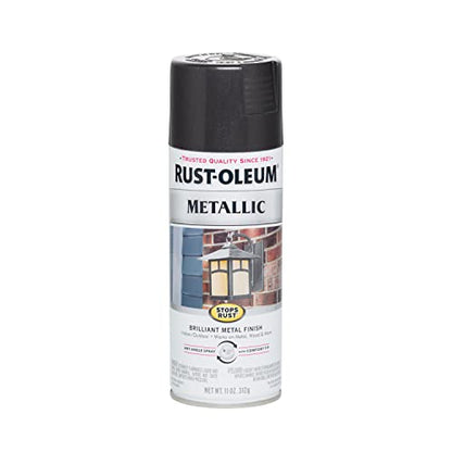 Rust-Oleum Stops Rust Metallic Spray Paint, Black Night - color: Black Night, size: 11 Ounce (Pack of 1)