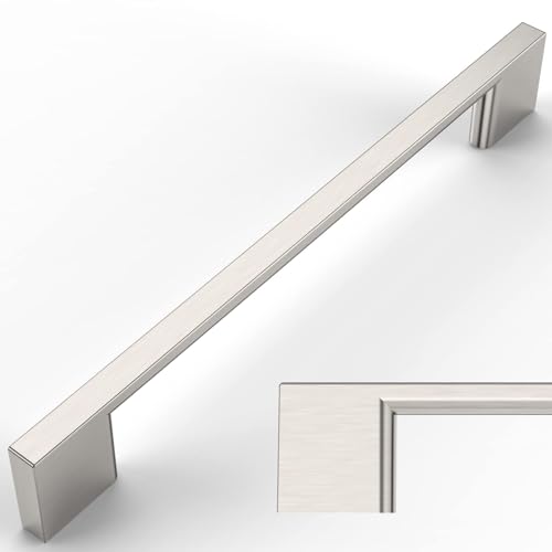 Amerdeco 15 Pack Brushed Satin Nickel Cabinet Pulls 6.3" - color: Brushed Satin Nickel, size: 6.3" hole center