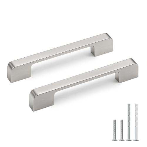 Brushed Nickel Cabinet Pulls 5 Inch Nickel Cabinet Handles 10 Pack - color: Brushed Nickel, size: 5 Inch (128 mm) Hole Centers