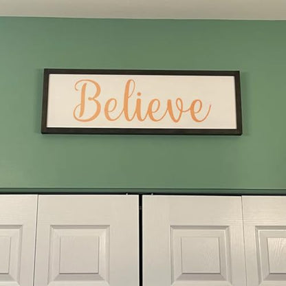 Large Believe Stencils for Painting - 6 Pack Believe Stencil Templates for Painting on Wood, Reusable Letter Stencils for Chalkboard Wood Crafts Signs & Home Front Door Mat Decorations - style: Believe