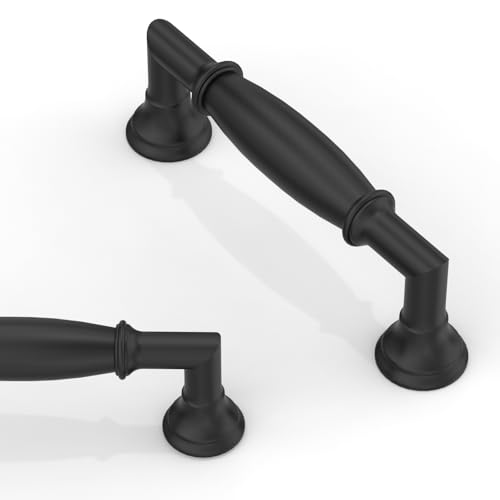 10 Pack Matte Black Cabinet Pulls 3 Inch(76mm) Kitchen Cabinet Handles Solid Zinc Alloy Cabinet Hardware Drawer Pulls - color: Matte Black, size: 3" Hole Center