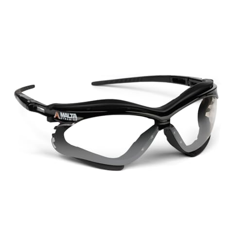 Malta Dynamics APEX Foam-Lined Safety Glasses – ANSI Z87.1 Spoggles for Construction Workers, Anti Scratch Protective Eyewear - color: Indoor/Outdoor, size: 1 Pack