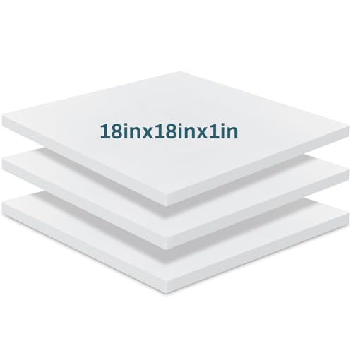 Frienda 3 Pack 1" x 18" x 18" Upholstery High Density Foam Cushion - size: 1 x 18 x 18 Inch