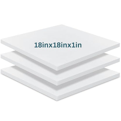 Frienda 3 Pack 1" x 18" x 18" Upholstery High Density Foam Cushion - size: 1 x 18 x 18 Inch