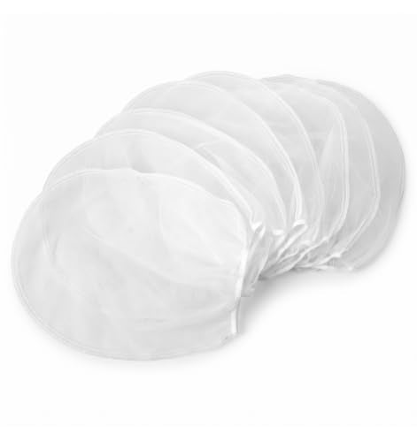 10 Pack Paint Strainers, 1 Gallon Paint Strainer Bags White Fine Mesh Disposable Bucket Strainer with Elastic Drawstring Top for Smooth Painting & Gardening
