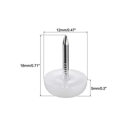 uxcell 20pcs Furniture Feet Nail Plastic Glide Nails 12mm Dia White