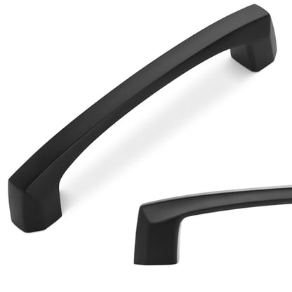 10 Pack 3-3/4 Inch(96mm) Kitchen Cabinet Handles Matte Black Cabinet Pulls Zinc Alloy Drawer Pulls Solid Kitchen Hardware - color: Matte Black, size: 3-3/4'' Hole Center(96mm)