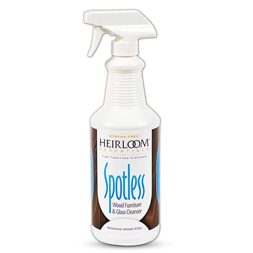 Heirloom Essentials Spotless Multisurface Cleaner Spray - Wood Cleaner Spray - Wood Furniture Cleaner & Glass Cleaner - Natural Window Cleaning Spray - Natural Wood Cleaner & Other Surfaces (32 oz) - size: 32 Fl Oz (Pack of 1)