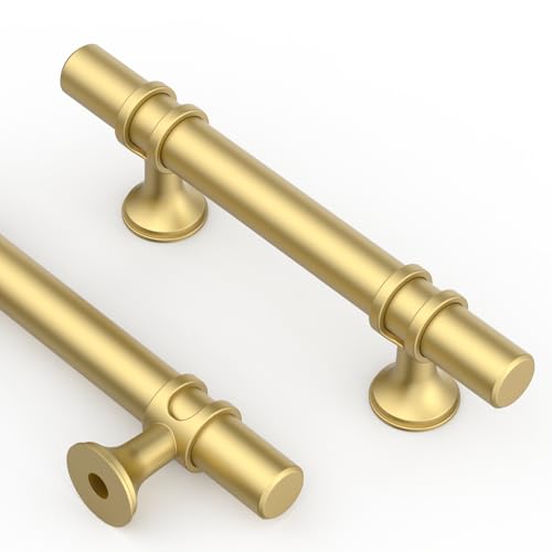 Asidrama 10 Pack 3 Inch(76mm) Brushed Gold Kitchen Cabinet Handles, Cabinet Pulls Kitchen Cabinet Hardware Cupboard Handles Drawer Pulls - color: Brushed Gold, size: 3" Hole Center, style: 10 Pack