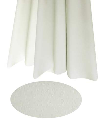 Large Soft Leather Fabric 8mm Thick 54"x36" 1 Yard Pre-Cut PU Leather， Marine Vinyl,for Luxury Furniture, Pet Beds & DIY Crafts, Craft Projects, Sofa - Heavy-Duty Indoor/Outdoor Use (White) - color: White