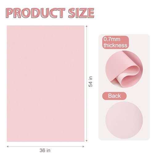Faux Leather Fabric Smooth Solid 54" x 36" (Pink) - color: Pink