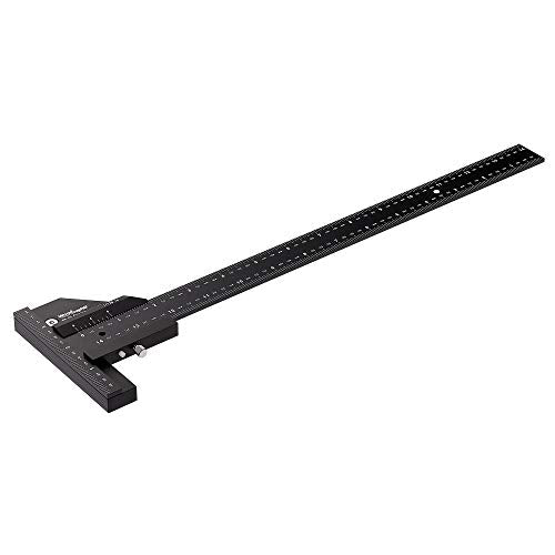 Scriber Gauge – Precision Marking Tool, Measuring Ruler, Layout Square, Thickness Gauge, CNC Aluminum Woodworking Tool for Joinery, Framing, Cabinet - Professional Classic Model (14 Inch) - color: black, size: 14 in