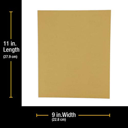 Dura-Gold Premium 9" x 11" Gold Sandpaper Sheets, 150 Grit (Box of 10) - size: 150-Grit