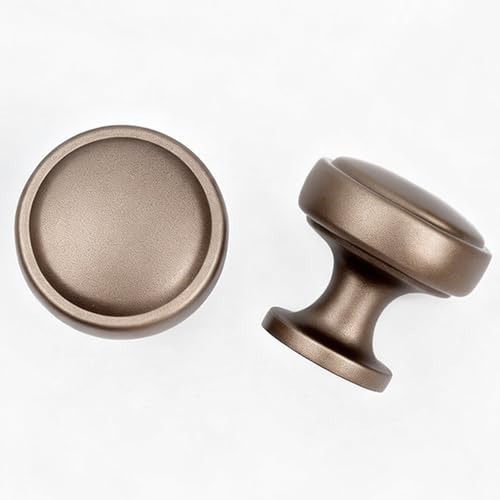 Soft-Touch Brown Solid Zinc Alloy Cabinet Knob 4 Pack Round Knurled Cabinet Handle Hardware Drawer Pulls (4, Soft-Touch Brown) - color: Soft-Touch Brown