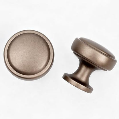 Soft-Touch Brown Solid Zinc Alloy Cabinet Knob 4 Pack Round Knurled Cabinet Handle Hardware Drawer Pulls (4, Soft-Touch Brown) - color: Soft-Touch Brown