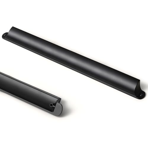 Goo-Ki Cabinet Cup Pulls Black 12-3/5" c-c Bin Drawer Pull Kitchen Hardware, 6 Pack Matte Black Zinc Alloy Bar Cup Handles for Cupboard - color: Matte Black, size: 12.6 Inches Center-Center